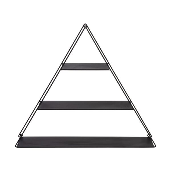 Do 23.6" x 27.6" Steel 3-Tier Triangle Decorative Wall Shelf, Black - Image 3