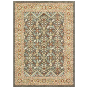 Persian Medallion Loop Print Rust Brown Indoor Area Rug, 4' x 5'4