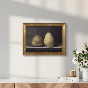 House Still Life Pears Framed Canvas Board 24