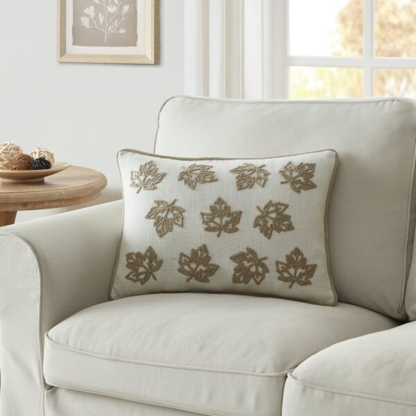14" x 20" Maple Leaf White Pepper Cotton Fall Decorative Pillow Cover - Image 2