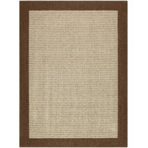 Farmhouse Faux Sisal Brown High Low Loop Indoor Area Rug, 5' x 7'