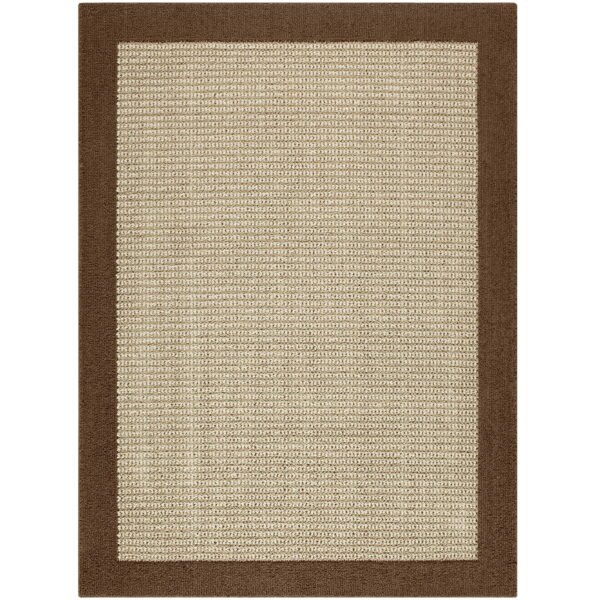 Farmhouse Faux Sisal Brown High Low Loop Indoor Area Rug, 5' x 7'