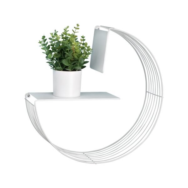 17.7" W x 17.7" H Steel Floating Circular Accent Shelf, White