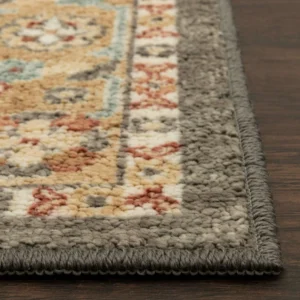 Persian Medallion Loop Print Rust Brown Indoor Area Rug, 4' x 5'4