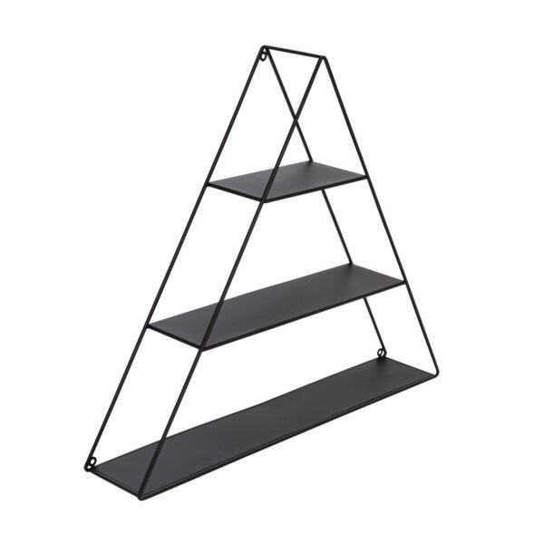 Do 23.6" x 27.6" Steel 3-Tier Triangle Decorative Wall Shelf, Black - Image 2