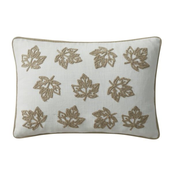 14" x 20" Maple Leaf White Pepper Cotton Fall Decorative Pillow Cover