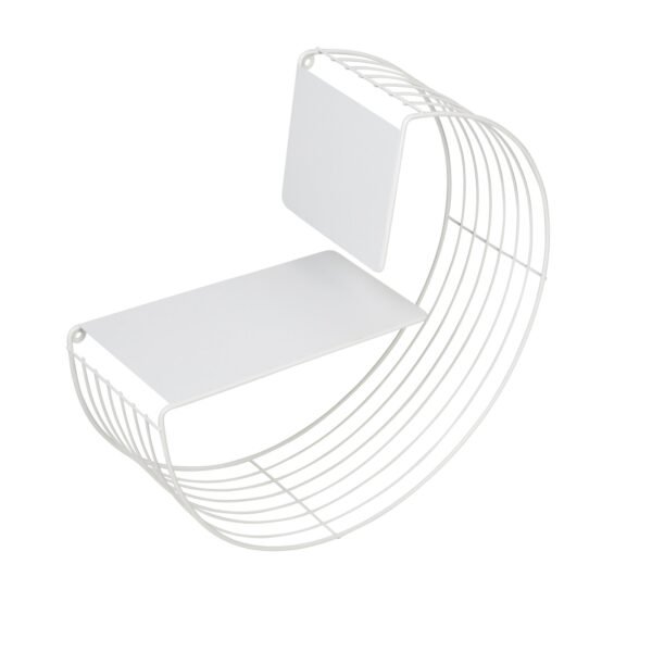 17.7" W x 17.7" H Steel Floating Circular Accent Shelf, White - Image 2