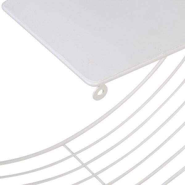 17.7" W x 17.7" H Steel Floating Circular Accent Shelf, White - Image 3